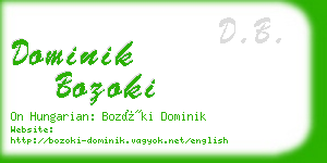 dominik bozoki business card